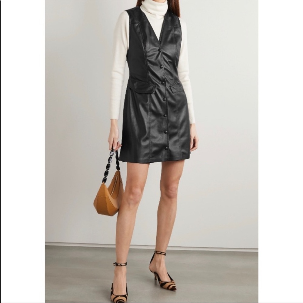 NEW NANUSHKA Menphi Vegan Leather Mini Dress in Large